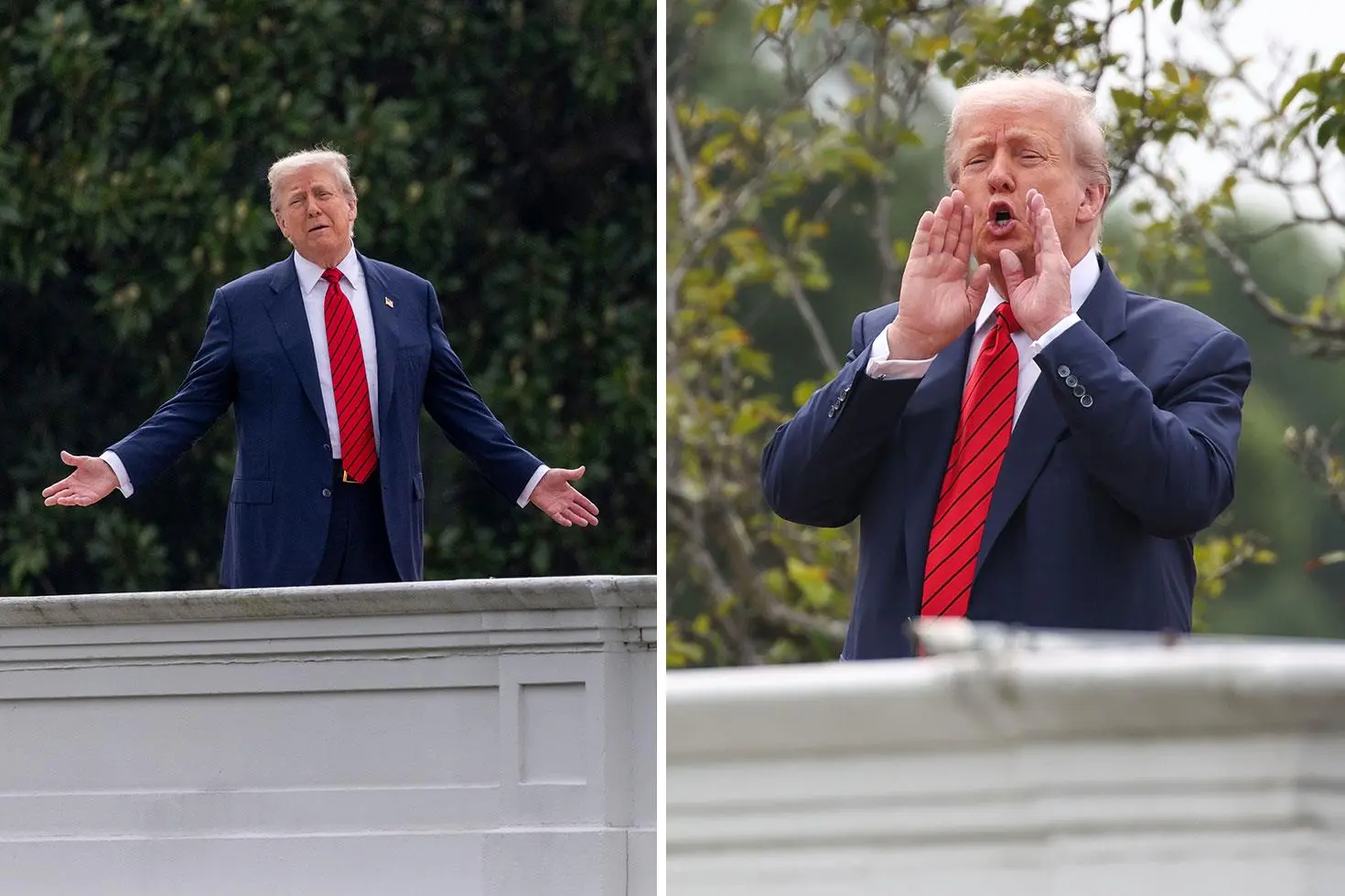 Beyaz Saray çatısına çıkan Trump'tan 'nükleer füze inşa edeceğiz' çıkışı
