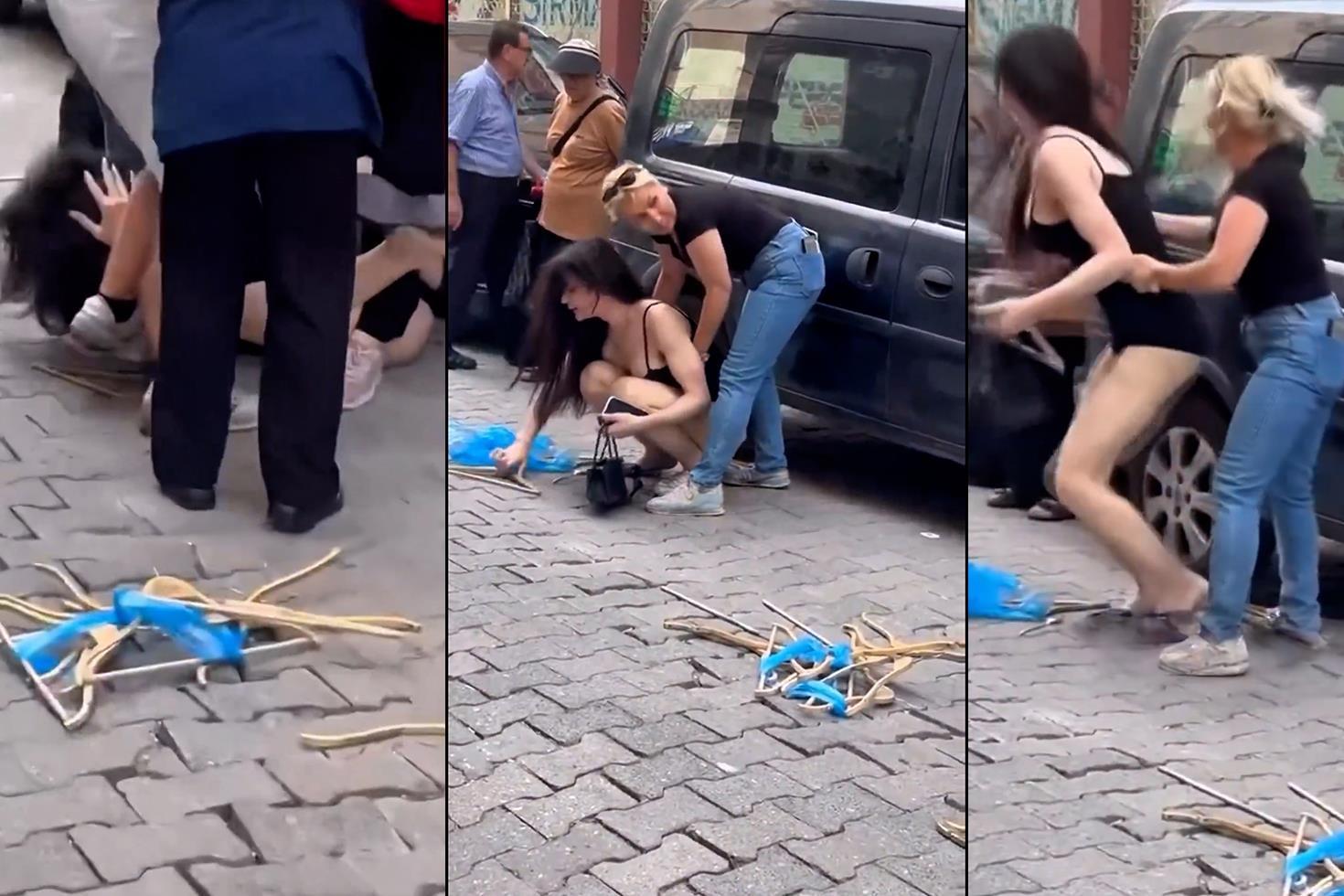 Sokakta böyle çıplak gezmeyin deyip saldırdı! Kavga kamerada