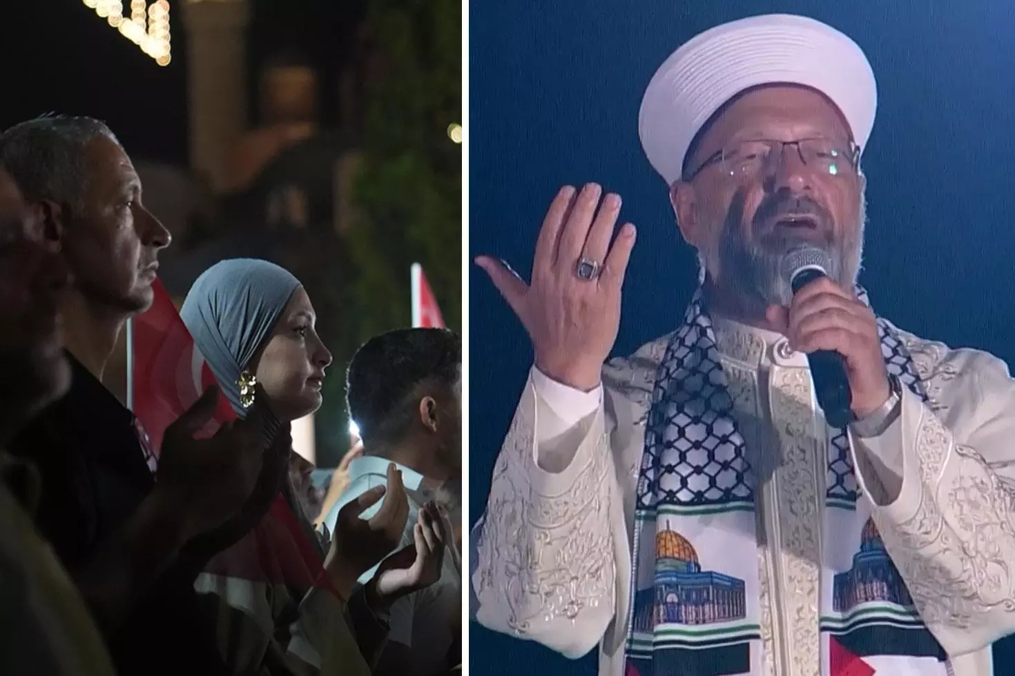 Diyanet İşleri Başkanı Ali Erbaş, Gazze'deki zulmün sona ermesi için binlerce kişiyle dua etti