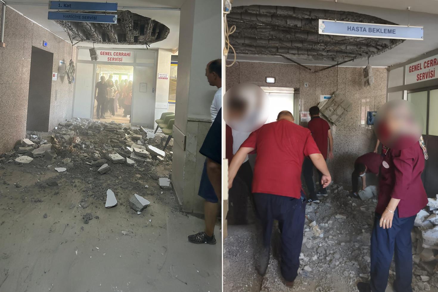 Denizli Devlet Hastanesi'nin tavanı çöktü