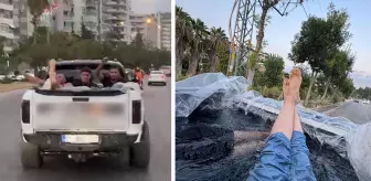 En masraflı serinlik! İşlek caddede yaptıkları keyif pahalıya patladı