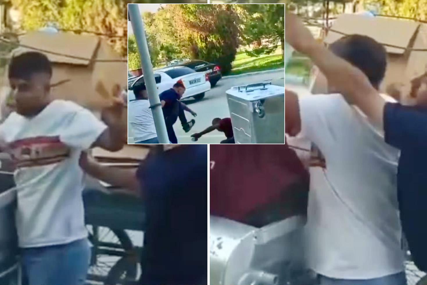 Vicdanları yaralayan görüntü: Babası yaşındaki kağıt toplayıcısını tekme tokat dövdü