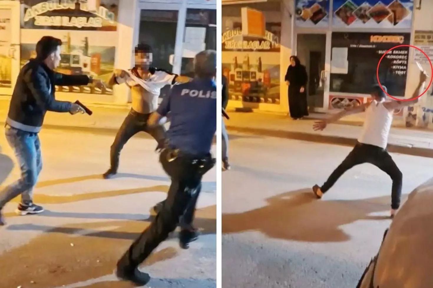 Meydan savaşı çıktı! Polise bıçak çekip saldırdılar, işte o anlar