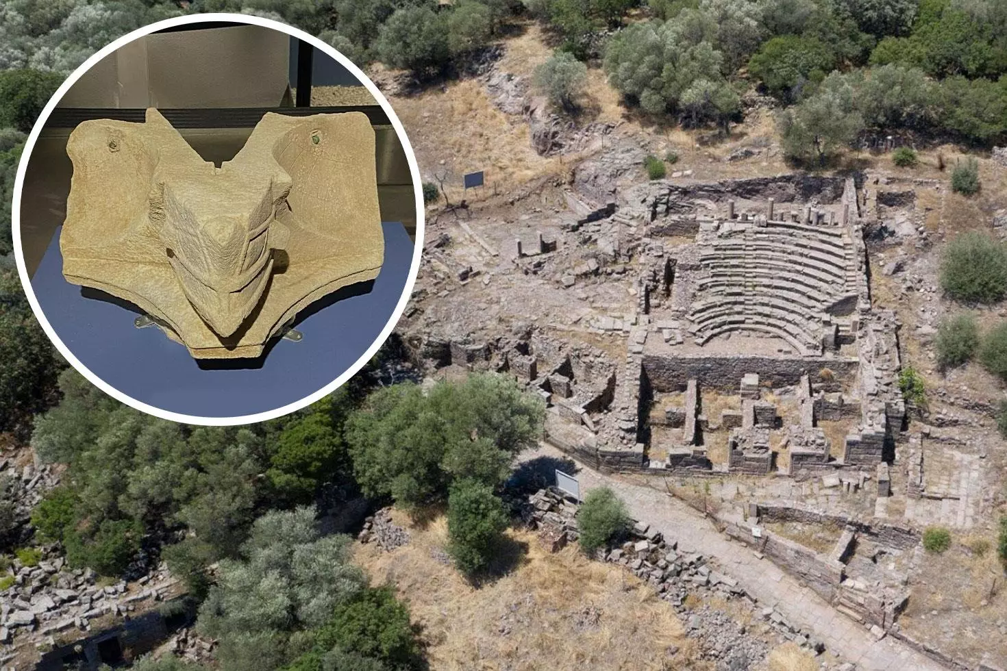 Aigai Antik Kenti'nde 2 bin 200 yıllık güneş saati bulundu