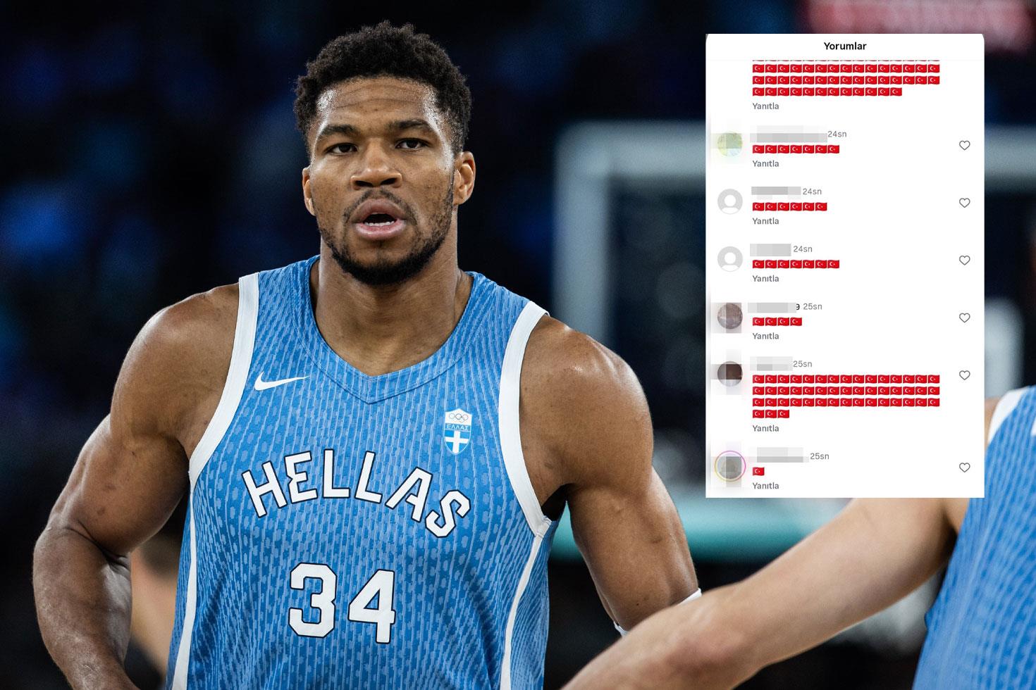 Skandallar bitmiyor! Giannis Antetokounmpo, Türk bayrağına küfür etti