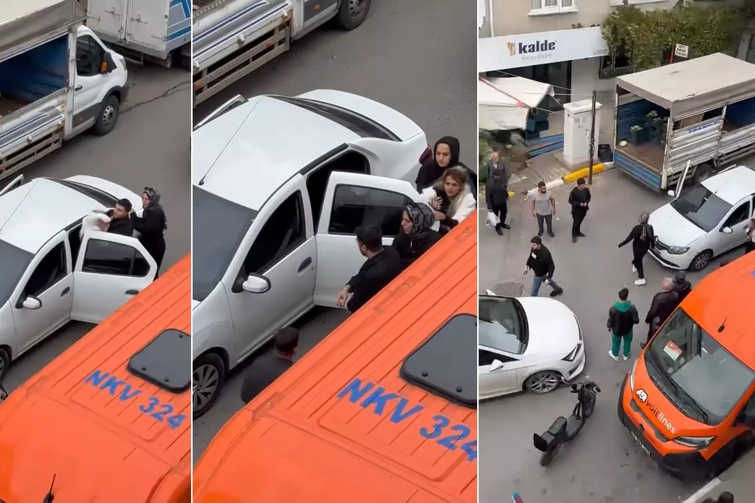 Magandaya bakın Israrla takip ettiği kadını saçından sürükleyip saldırdı