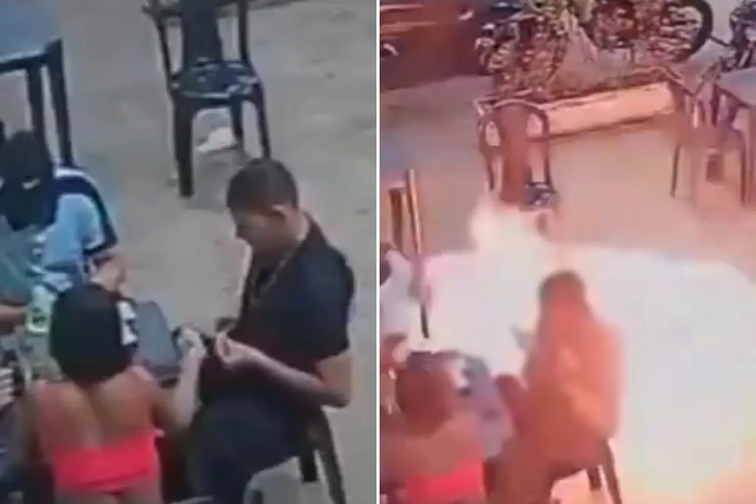 Kibriti yere attı, ortalık cehenneme döndü Dehşet anları kamerada