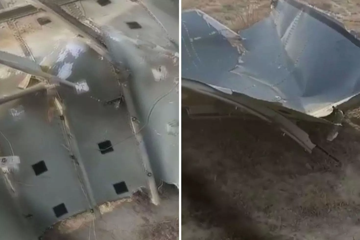 Gürcistan’da düşen askeri kargo uçağımızın parçaları görüntülendi