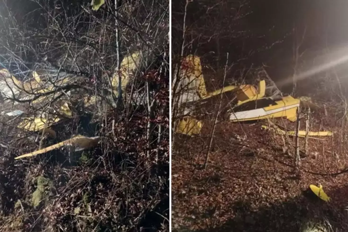 İşte Hırvatistan’da düşen yangın söndürme uçağının enkazından görüntüler