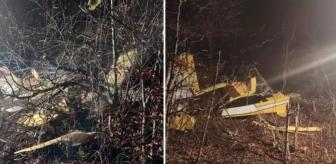 İşte düşen uçağın enkazından görüntüler