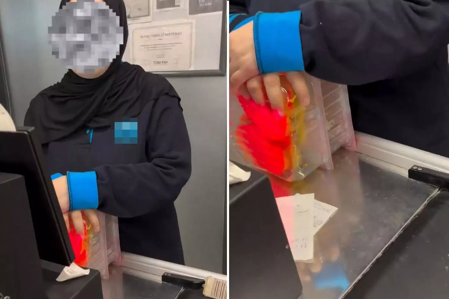 Zincir markette pes dedirten olay: Çalışan kayda alındığını fark edince kaçtı