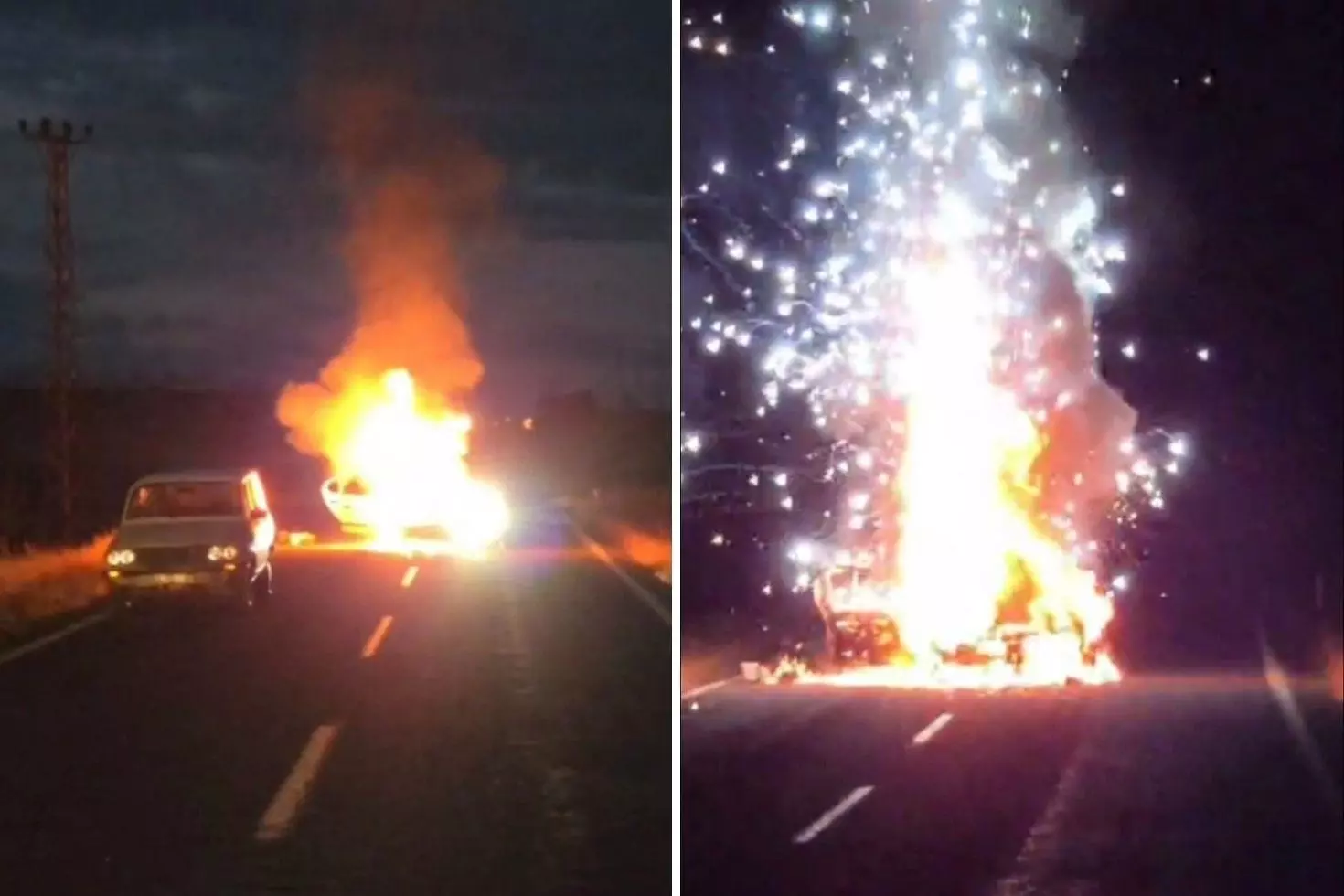 Kazadan sonra alev aldı, bomba gibi patladı İşte dehşet anları