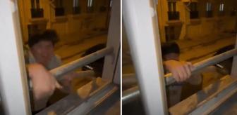 Yurda pencereden çıkmaya çalışan öğrenci, kabusu yaşadı