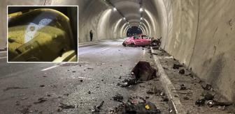 Tünelde feci kaza! Takılı kalan hız kadranı her şeyi anlatıyor