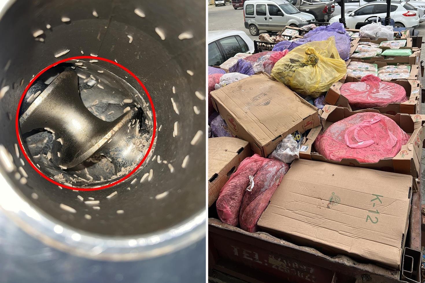 Şarküteriden kurtlanmış kıyma makinesi çıktı