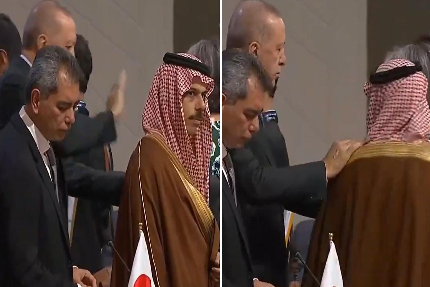 Cumhurbaşkanı Erdoğan, G20 Zirvesi’nde Suudi Prens’i omzuna vurarak selamladı