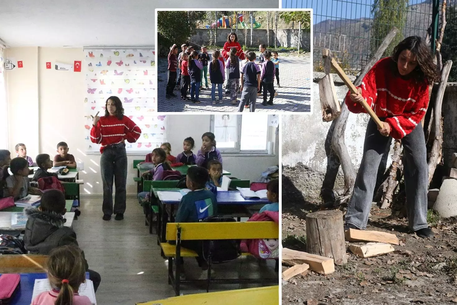 25 yaşındaki Derya öğretmen, okulunun hem müdürü hem öğretmeni hem de hizmetlisi