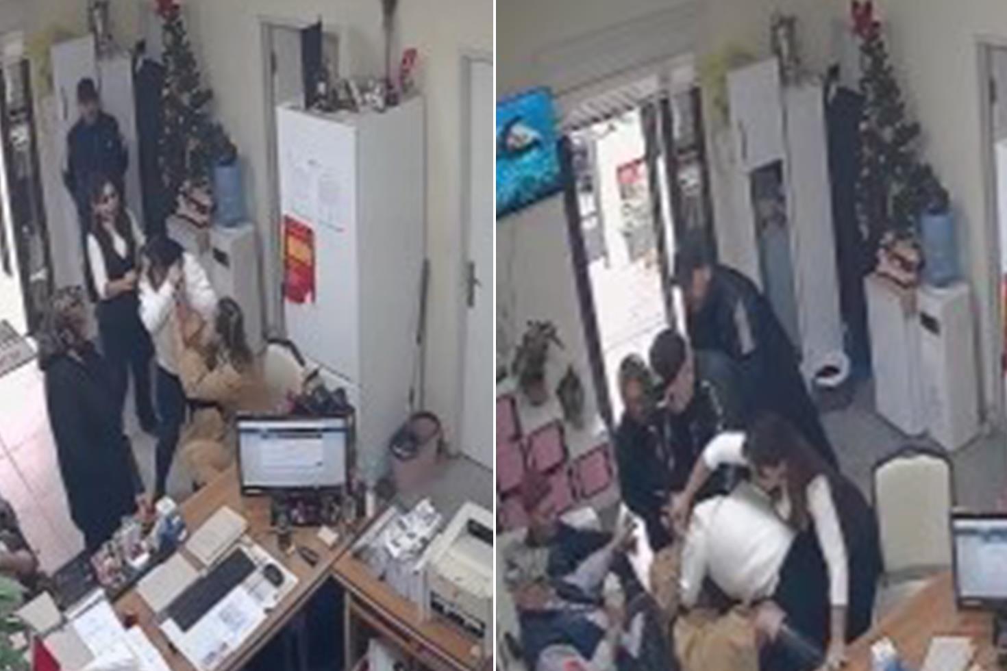 Muhtar ve vatandaş arasında kıyasıya kavga kamerada