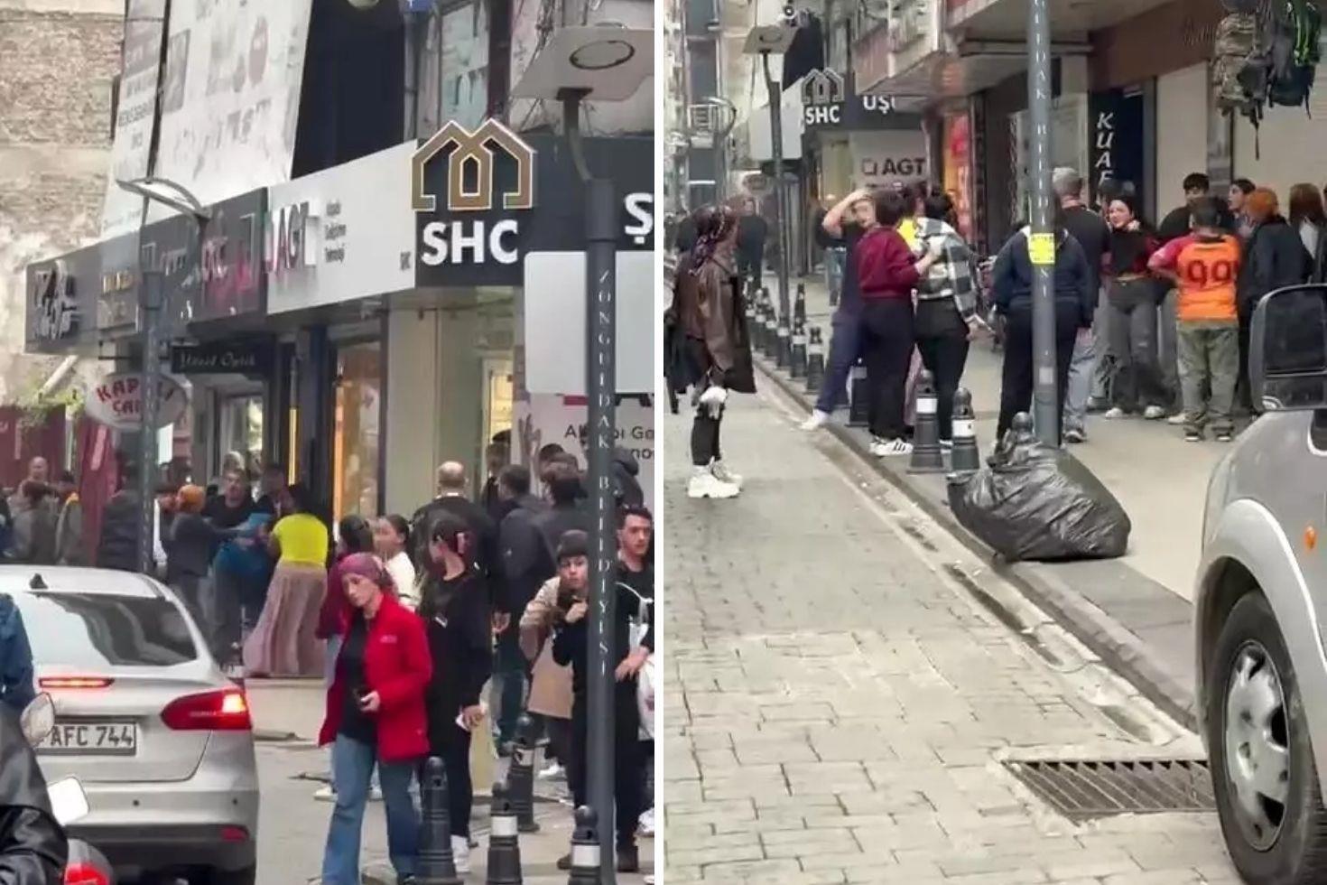 Caddede meydan savaşı O anlar kameralarda