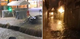 Sarı kodla uyarılan kentte denizle kara birleşti