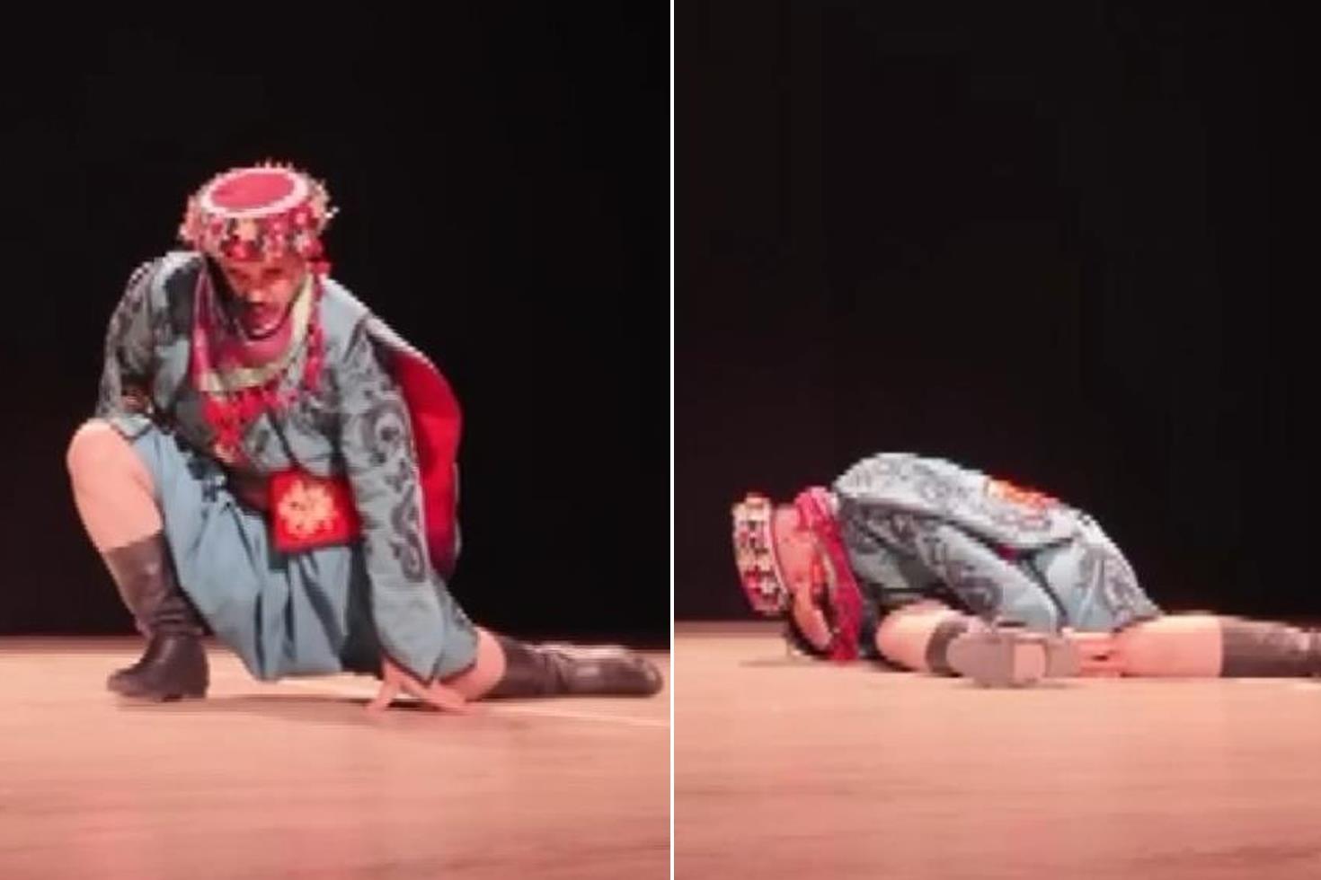 Zeybek oynayan dansçı bir anda yere yığıldı