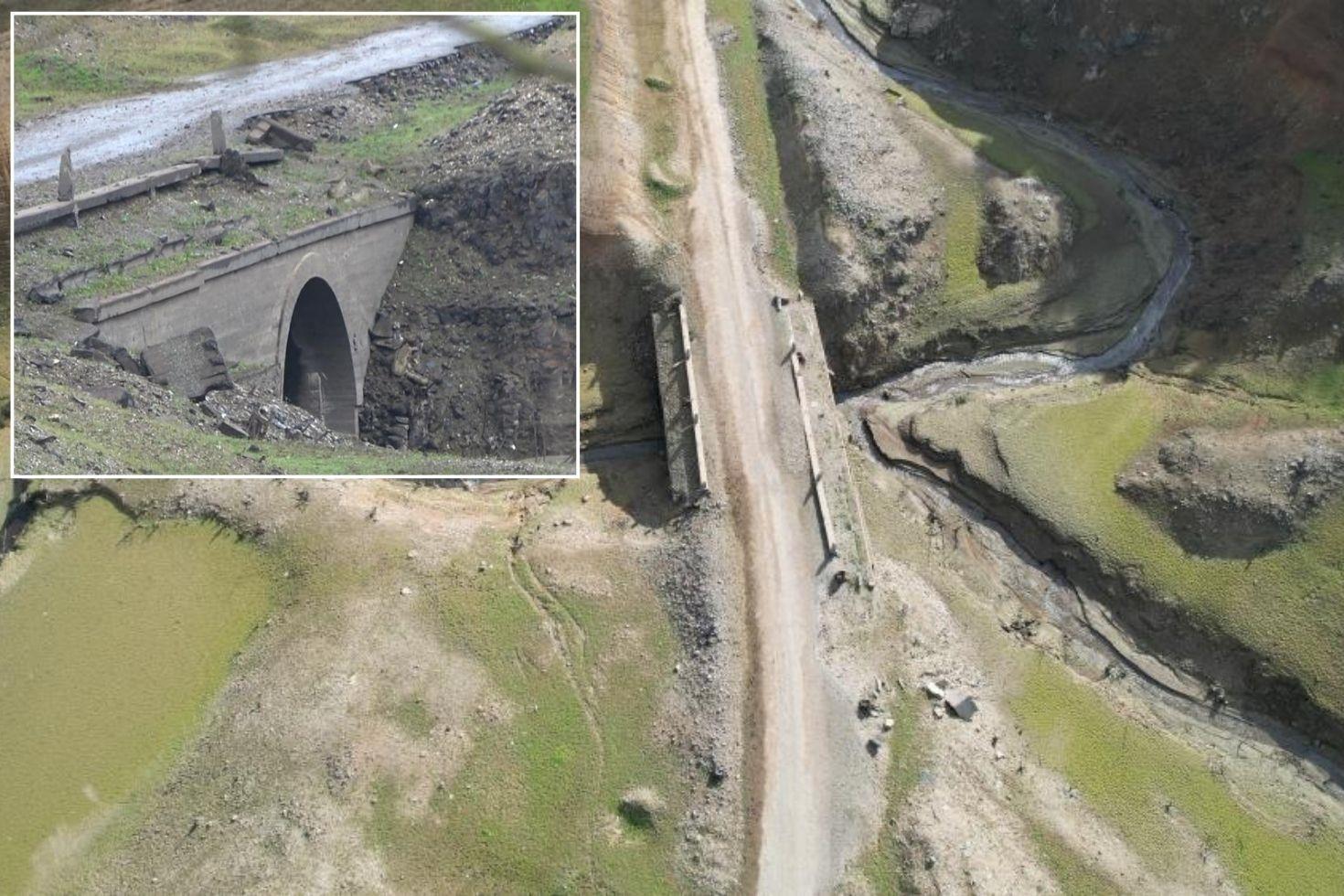 Sular çekildi, tarihi kalıntılar gün yüzüne çıktı