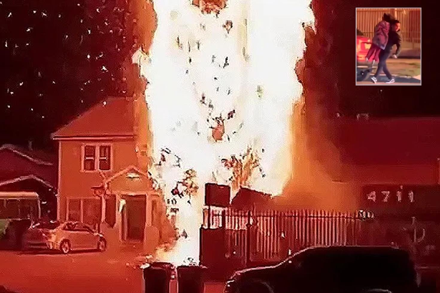 Kahraman sağlık görevlisi, küçük kızı alevlerin içinden aldı