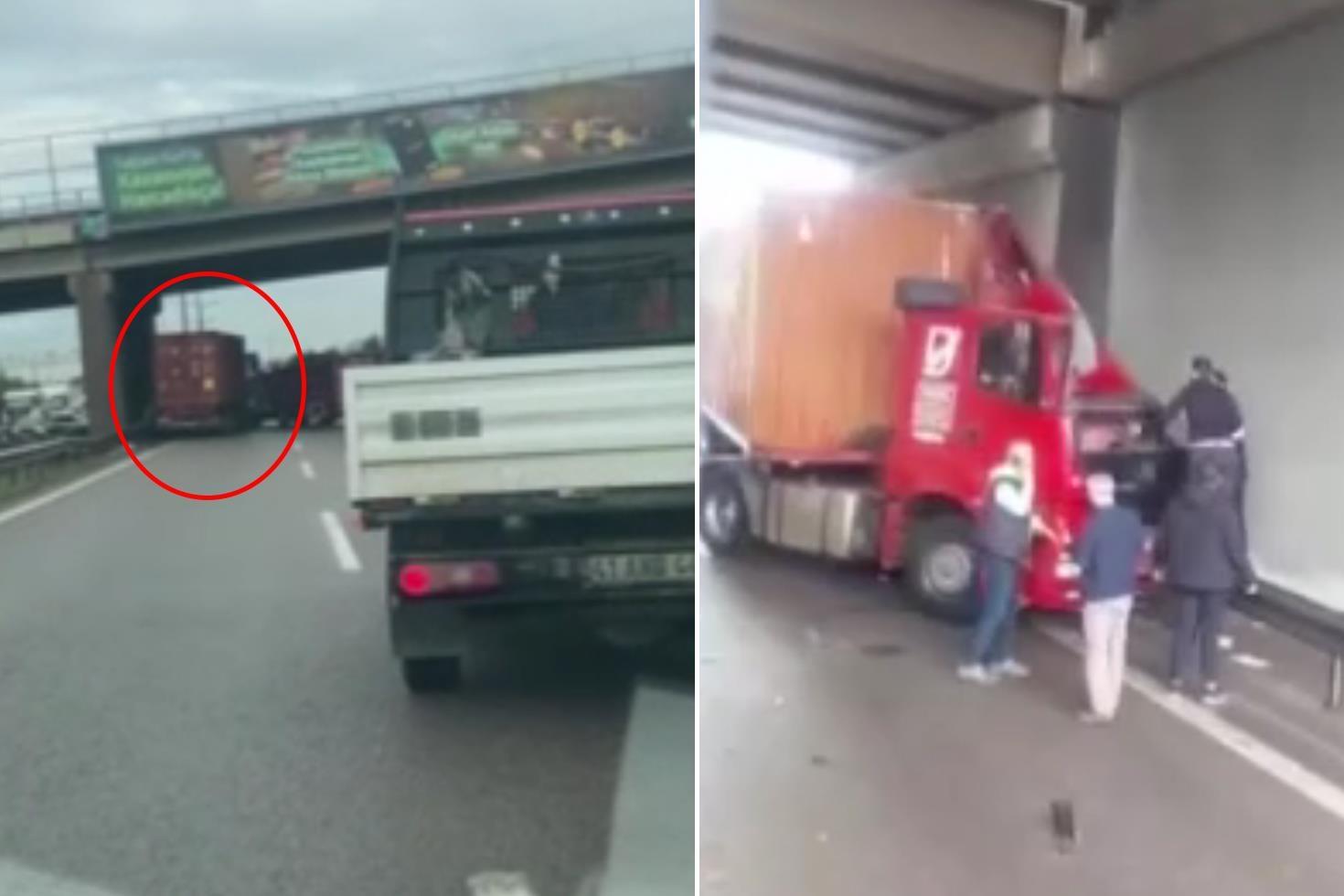 TEM’de korkunç kaza Kendi kullandığı tırın altında kalarak can verdi