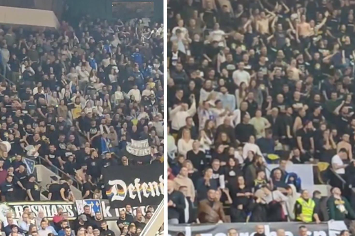 Bosnalı taraftarlardan Sırbistan Cumhurbaşkanı’na pankartlı tepki