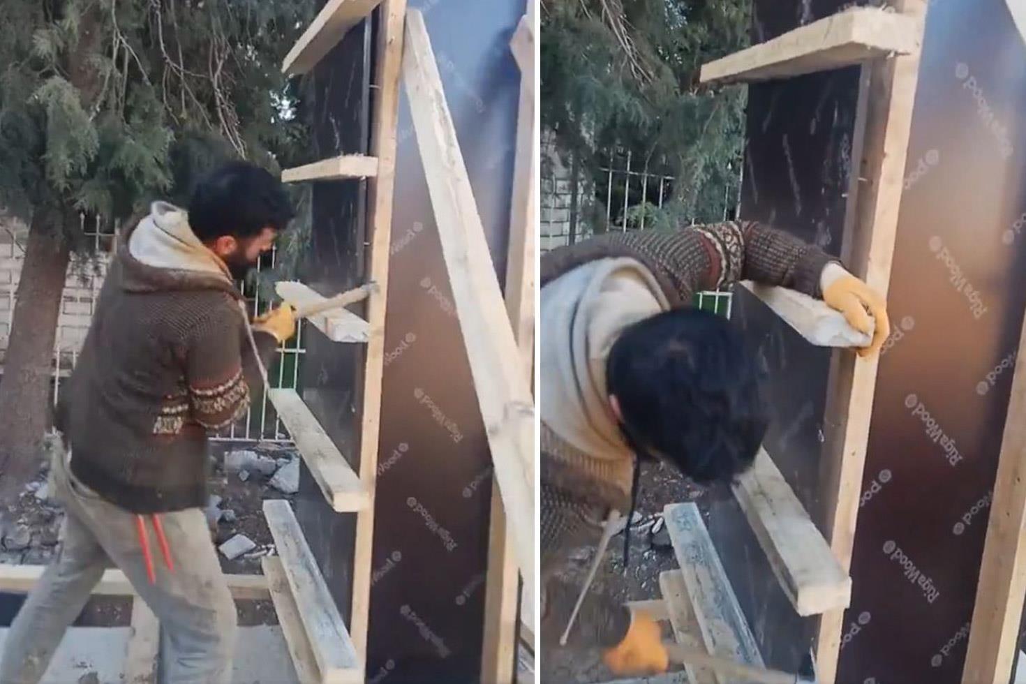 Ustanın yaptığını fark eden müteahhitin tepkisi sert oldu: Bunların içinde insan yaşıyor