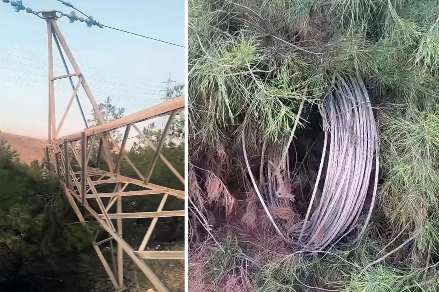 Hırsızlar elektrik direğini çaldı, tüm bölge karanlığa gömüldü