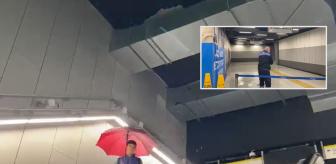 Her yerde işe yaradı, yolcular burada da şemsiye açtı