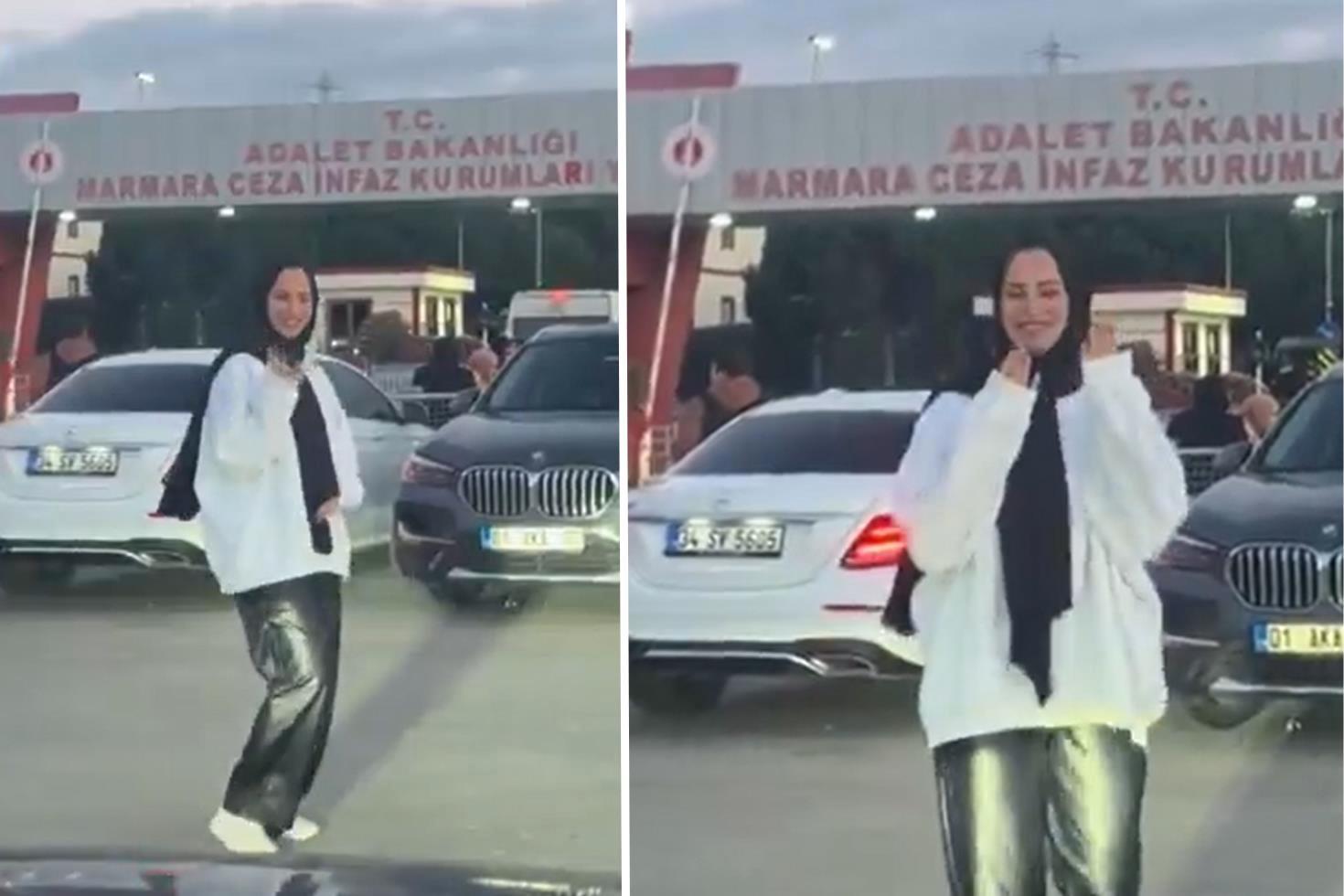 Cezaevi önünde tahliye bekleyen kadının dansı sosyal medyada gündem oldu