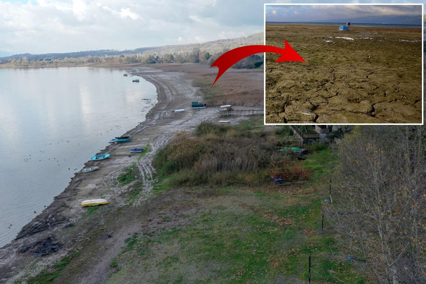 65 yıldır böylesi görülmedi Sapanca’da sular çekildi, görüntü endişe verici