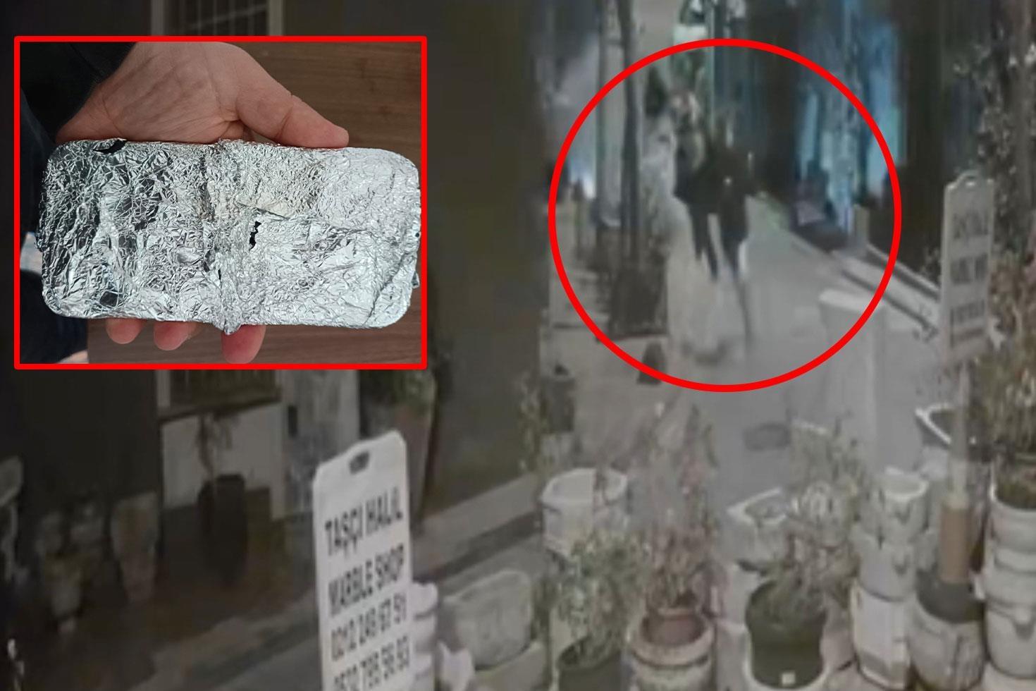 Sinyal tespit edilmesin diye telefonu alüminyum folyoya sardılar