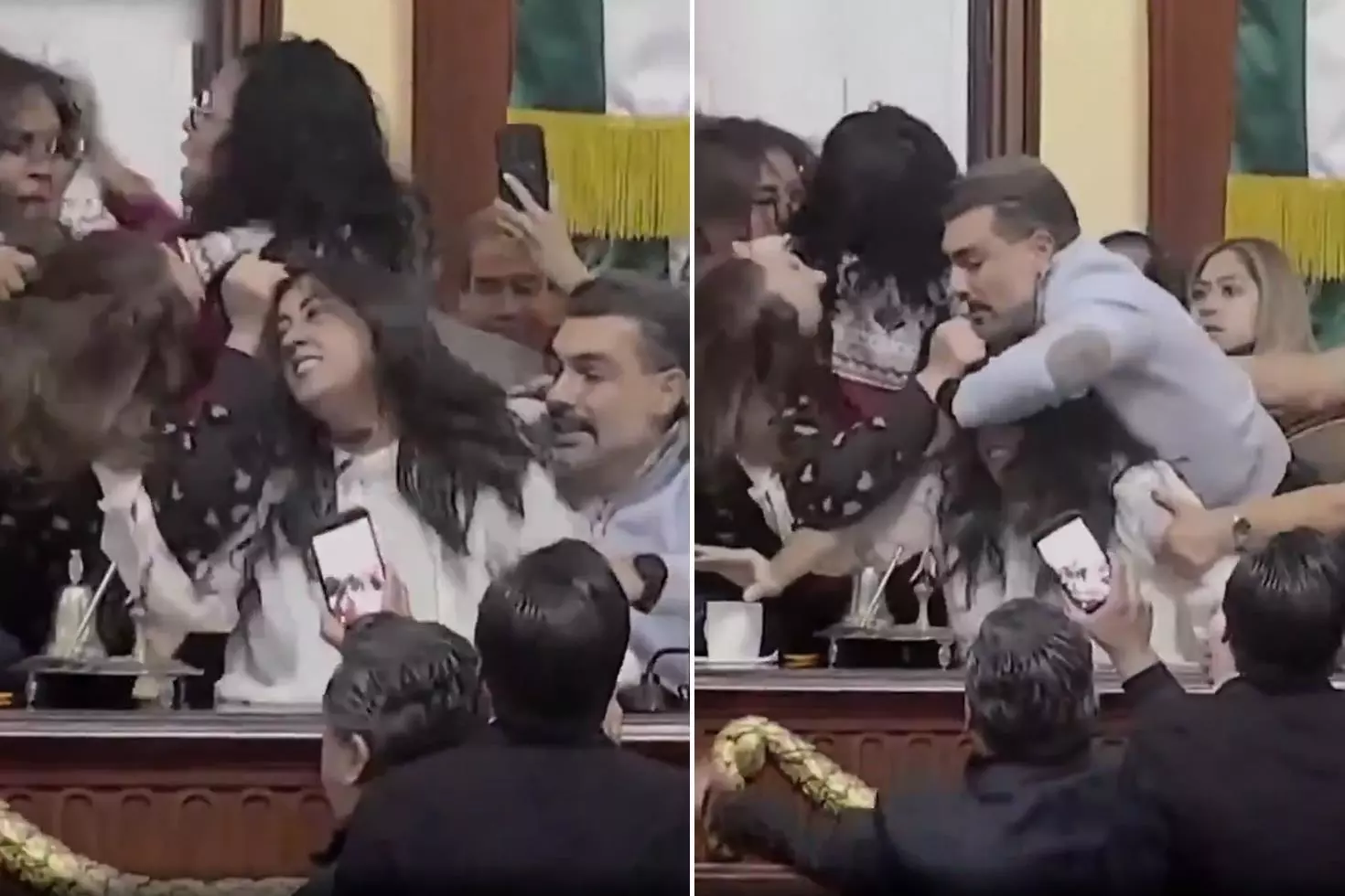 Meclis’te saç saça baş başa kavga Arbede anı kamerada