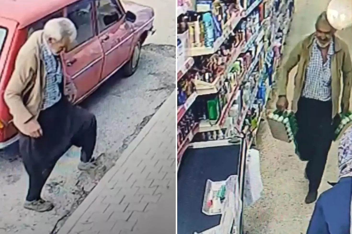 Markete girerken yaptığı hareketle yürekleri ısıttı