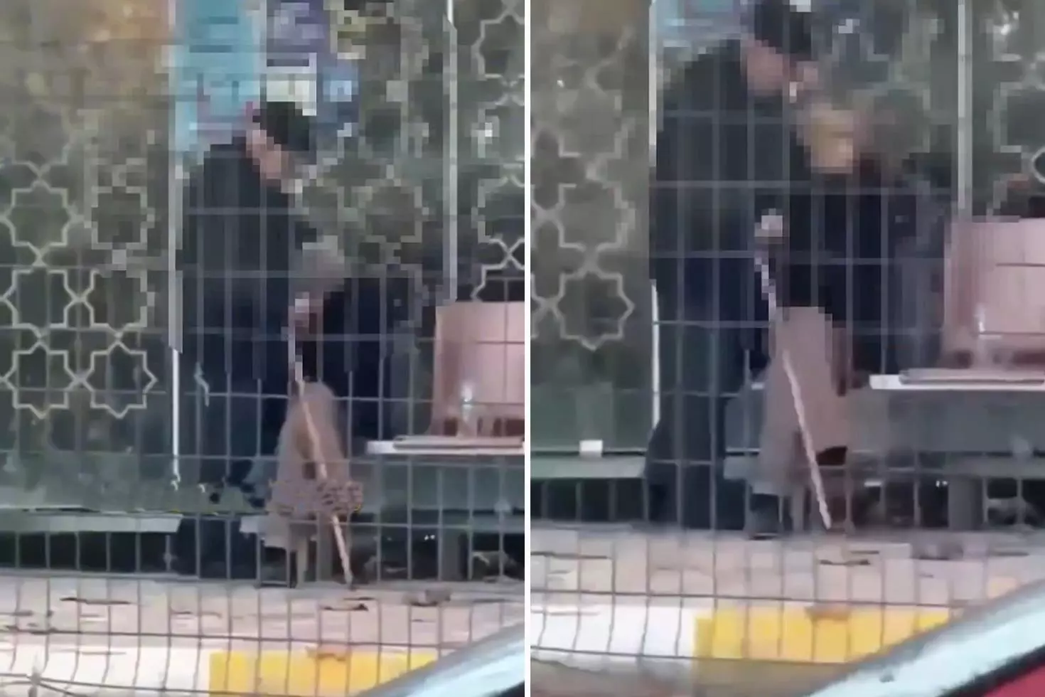 Otobüs durağında mide bulandıran olay Yaşına başına bakmadan yaptıklarına bakın