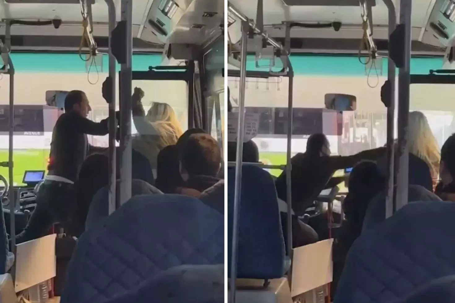 Otobüs şoförü ile kadın yolcu tekme ve yumruklarla birbirine girdi