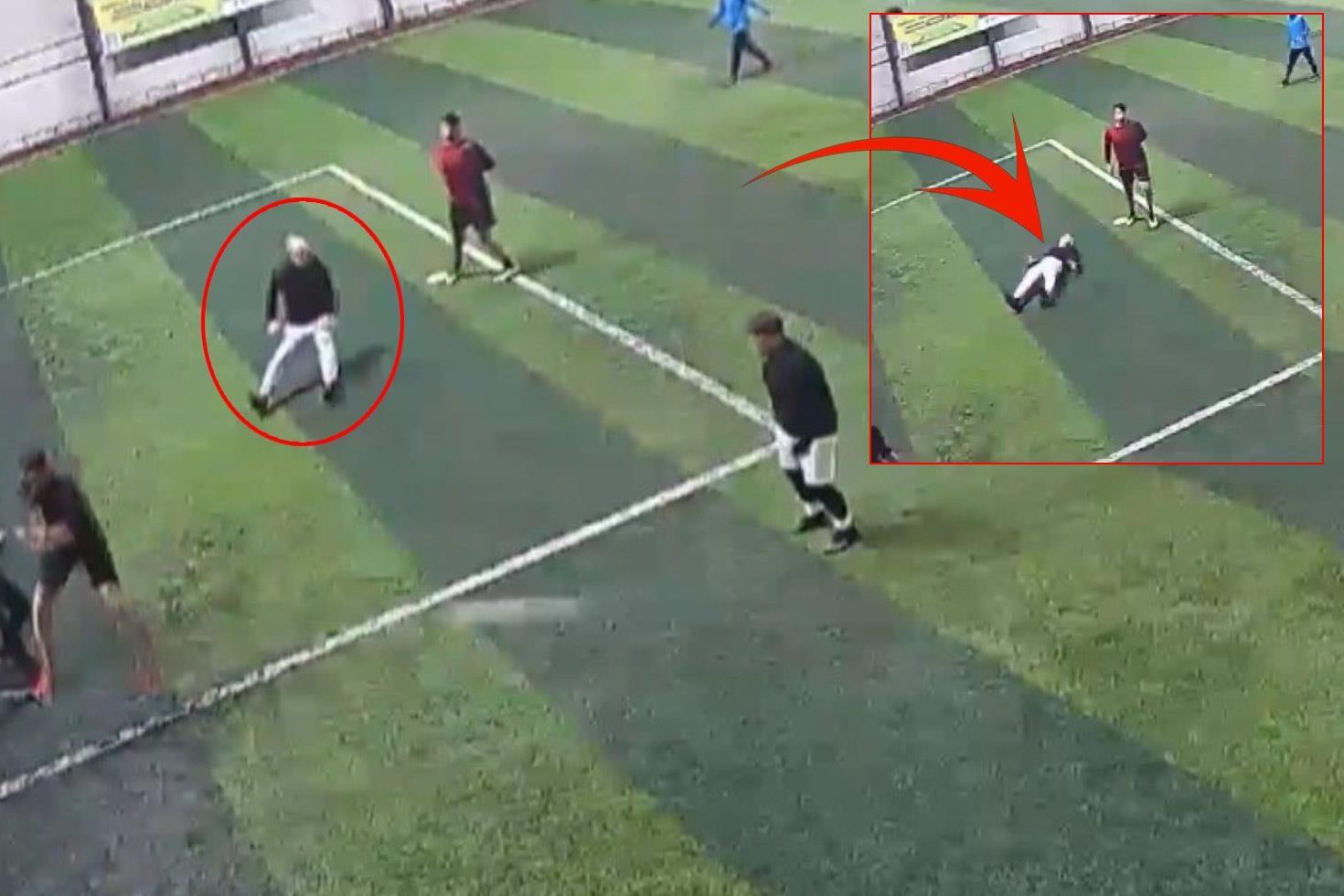 Son nefesini halı sahada verdi: Kahreden anlar kamerada