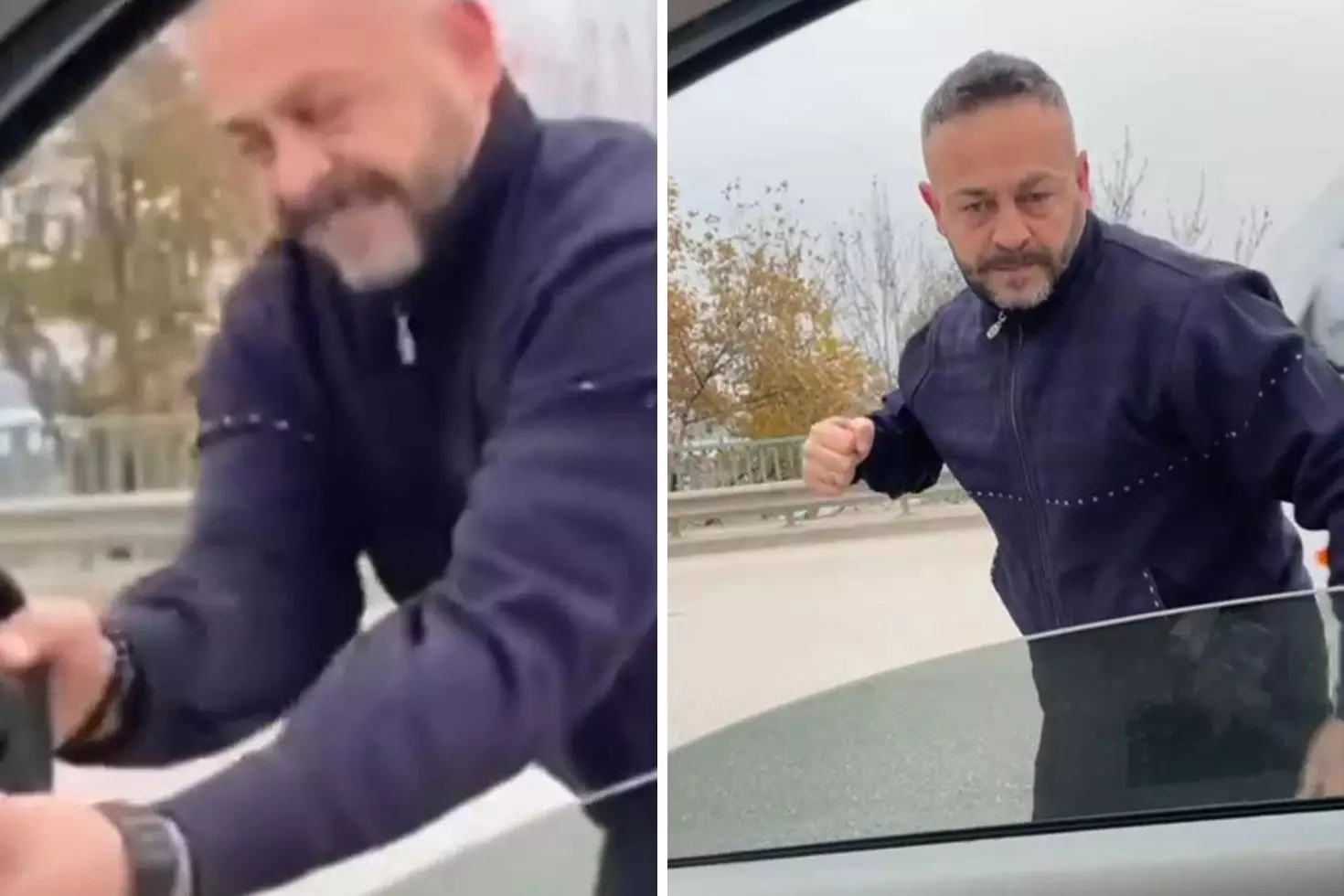 Meclis üyesini sıkıştırıp, aracı yumrukladı… O anlar kamerada