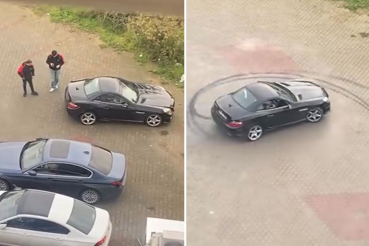 Özel hastanede skandal görüntüler Hastaya ait milyonluk araçla drift attı