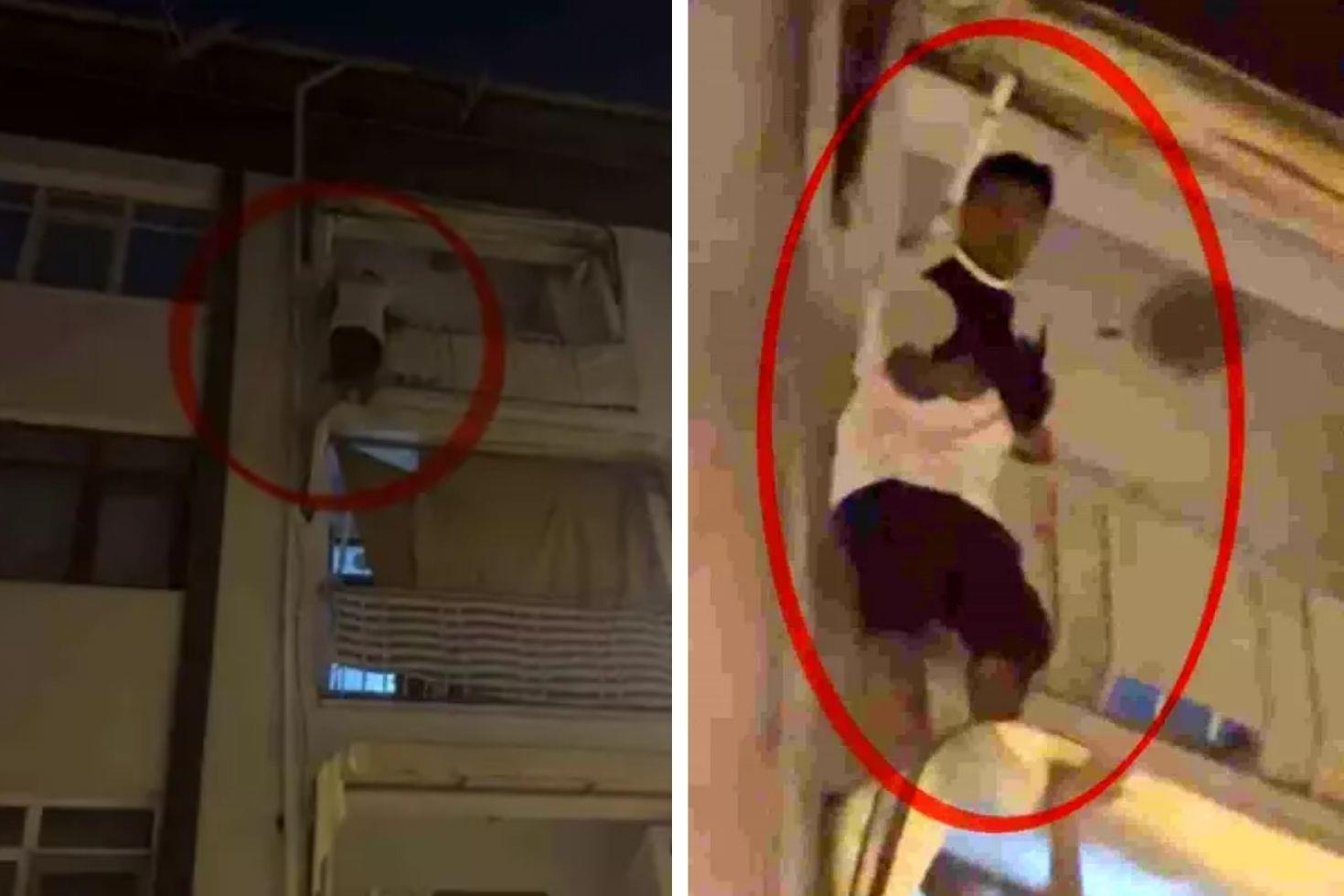 Kapısına gelen sivil polislerden korktu, balkona çıkarak yürekleri ağza getirdi