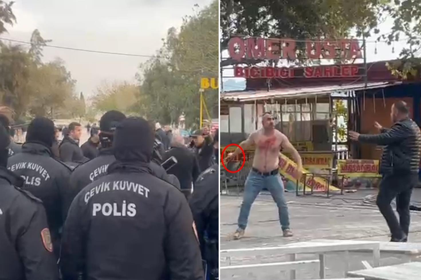 Yıkıma gelen polise direnip bıçakla kendisine zarar verdi