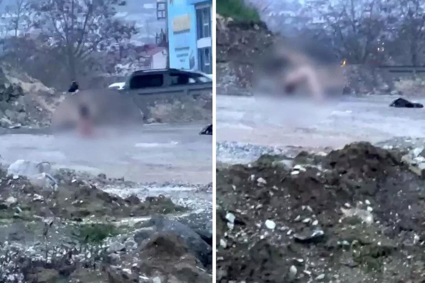 Köprü altında akıllara durgunluk veren görüntüler