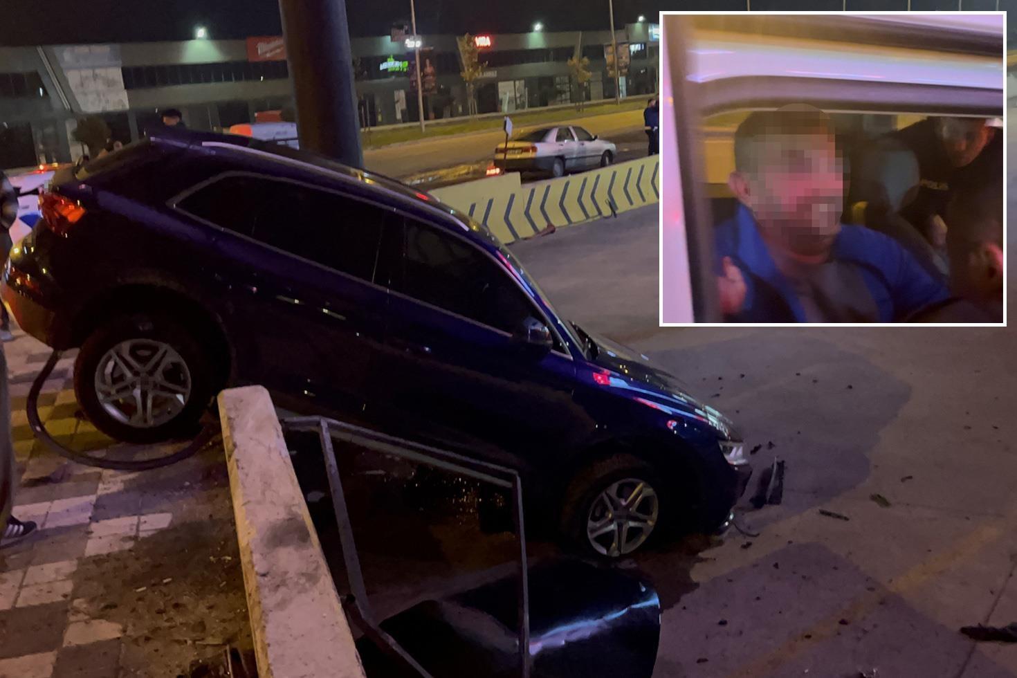 Duvarda asılı kalan aracın sürücüsü “Trakyalıyım be ya“ deyip polisi öpmeye kalktı