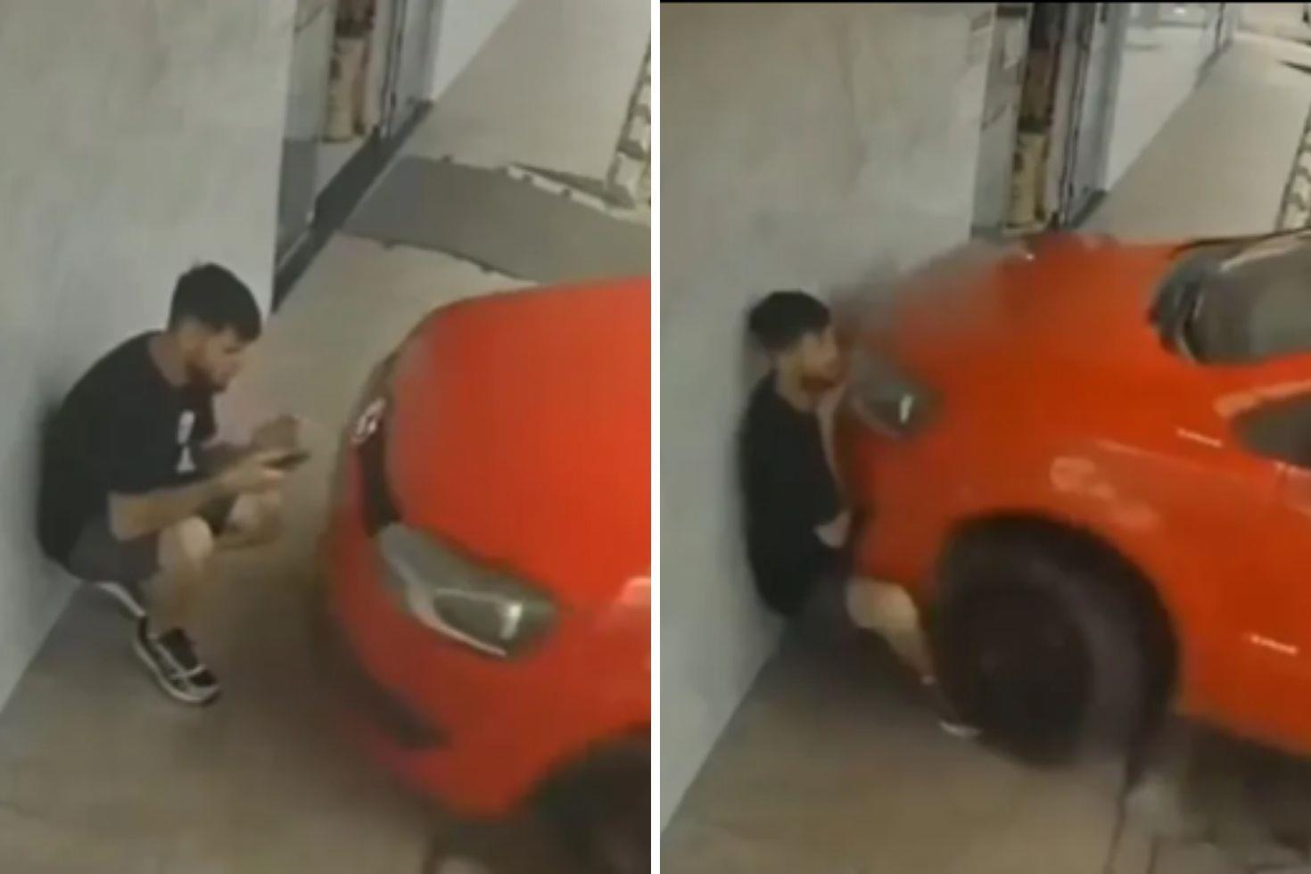 Yanlış pedal ölümle burun buruna getirdi: O anlar kamerada