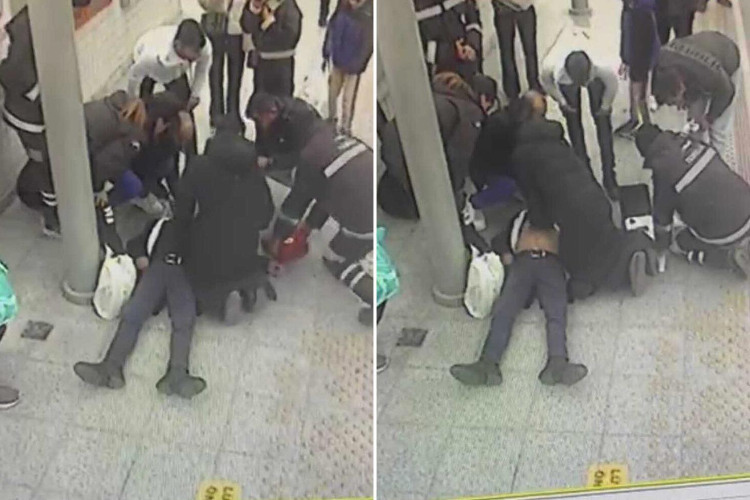 Tren beklerken kalbi durdu, sağlık çalışanı saniyelerle yarıştı