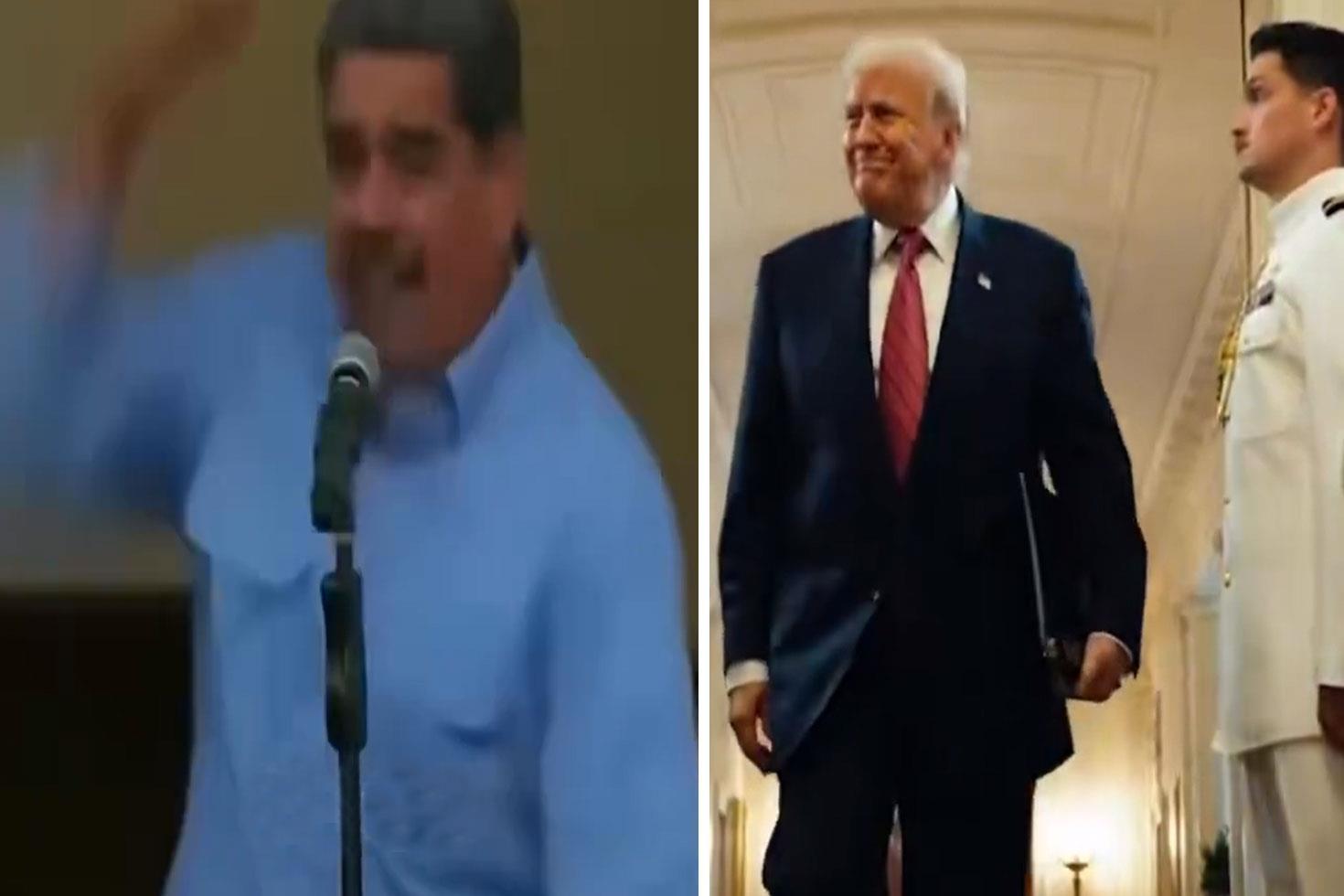 Trump işi şova döktü Maduro ile başlayan video, baştan sona mesaj dolu