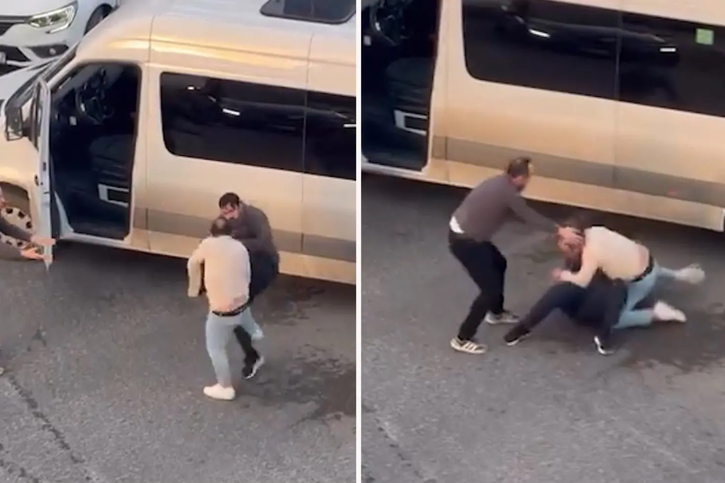 Pendik’te 2 sürücü arasındaki yumruklu kavga kamerada